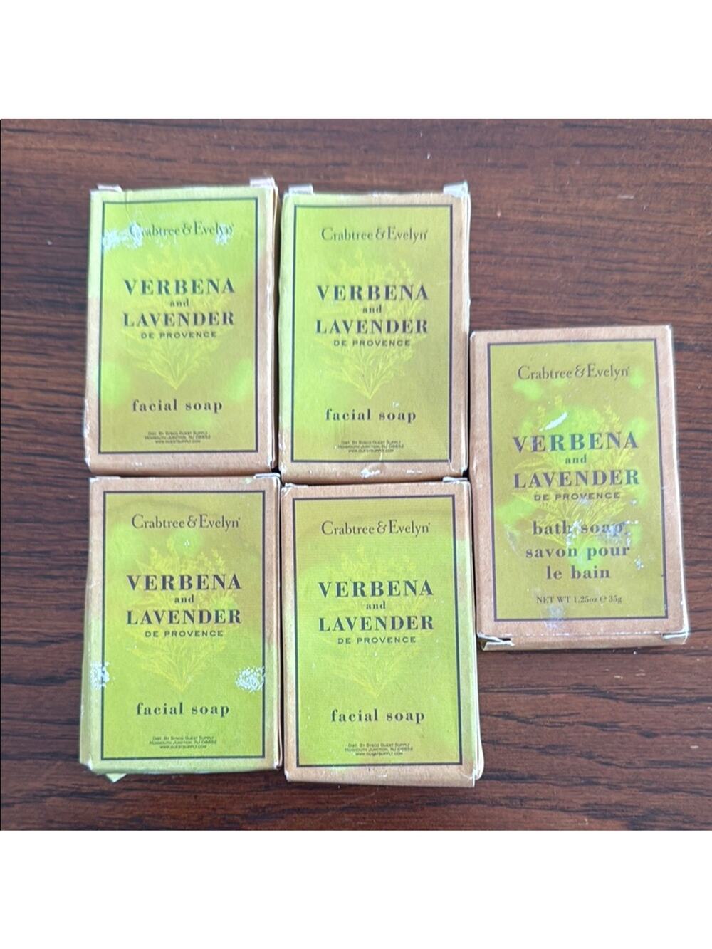 Lot of 5 Crabtree & Evelyn Verbena and Lavender Soap Set